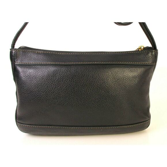FOSSIL №1954 BLACK GENUINE LEATHER X-BODY MESSENGER SHOULDER BAG HANDBAG PURSE - Picture 8 of 10